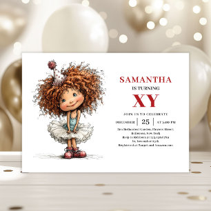 Invitación de cumpleaños de dibujos animados para 