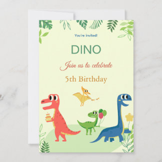 Invitación de cumpleaños de Dino