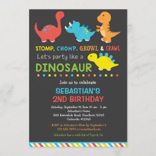 Invitación de cumpleaños de Dino, Invitación de di