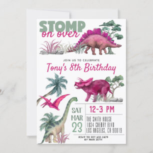 Invitación de cumpleaños de Dinosaur
