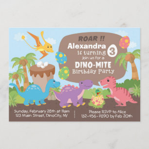 Invitación de cumpleaños de Dinosaur