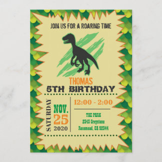 Invitación de cumpleaños de Dinosaur