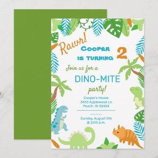 Invitación de cumpleaños de Dinosaur