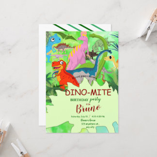 Invitación de cumpleaños de Dinosaur