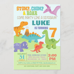 Invitación de cumpleaños de Dinosaur