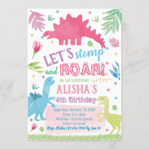 Invitación de cumpleaños de Dinosaur