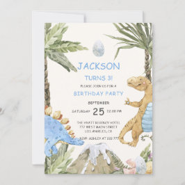 Invitación de cumpleaños de Dinosaur