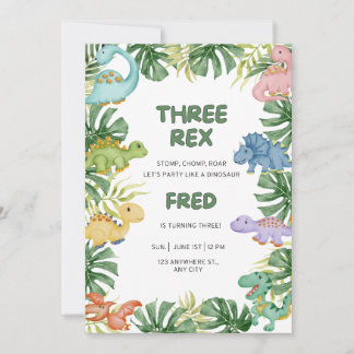 Invitación de cumpleaños de Dinosaur