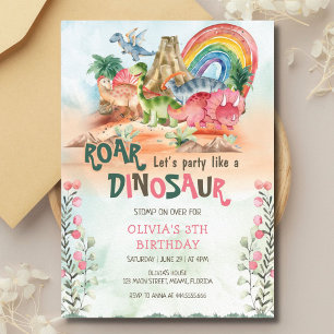 Invitación de cumpleaños de Dinosaur