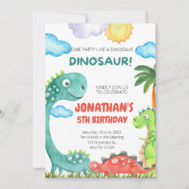 Invitación de cumpleaños de Dinosaur