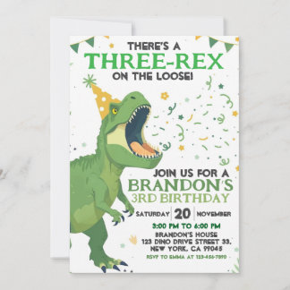 Invitación de cumpleaños de Dinosaur