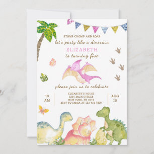 Invitación de cumpleaños de Dinosaur