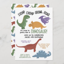 Invitación de cumpleaños de Dinosaur