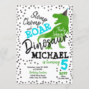 Invitación de cumpleaños de Dinosaur Boy