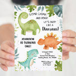 Invitación de cumpleaños de Dinosaur para el prime<br><div class="desc">El texto de la invitación al primer cumpleaños de Dinosaur puede cambiarse a cualquier ocasión</div>