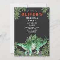 Invitación de cumpleaños de Dinosaur Stegosaurus K