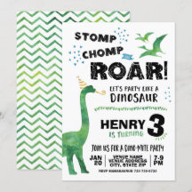 Invitación de cumpleaños de dinosaurio