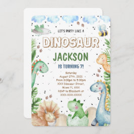 Invitación de cumpleaños de dinosaurio