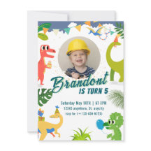 Invitación de cumpleaños de dinosaurio