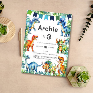 Invitación de cumpleaños de Dinosaurio
