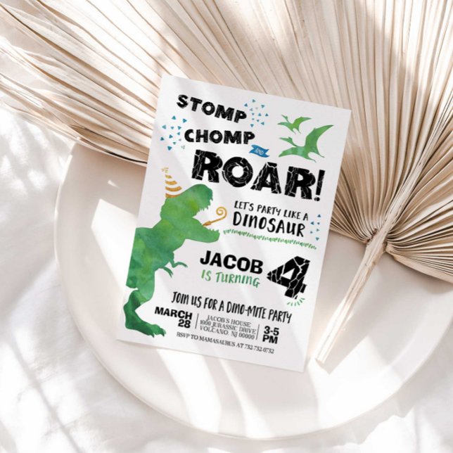 Invitación de cumpleaños de dinosaurio (Subido por el creador)