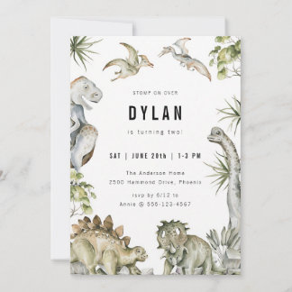 Invitación de cumpleaños de dinosaurio