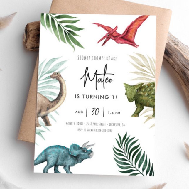 Invitación de cumpleaños de dinosaurio a cualquier (Subido por el creador)