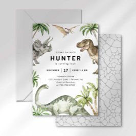 Invitación de cumpleaños de Dinosaurio acuático mo