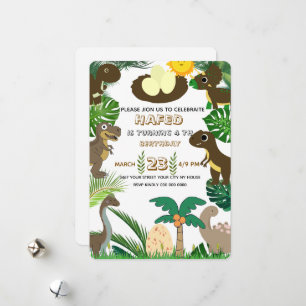 Invitación de cumpleaños de dinosaurio: aventura d