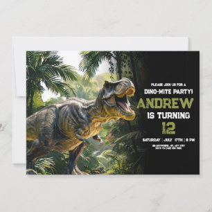 Invitación de cumpleaños de dinosaurio, cumpleaños