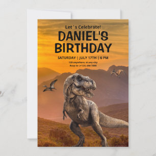 Invitación de cumpleaños de dinosaurio, cumpleaños