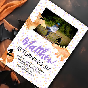 Invitación de cumpleaños de dinosaurio de Hallowee