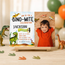 Invitación de cumpleaños de dinosaurio Dino-Mite P