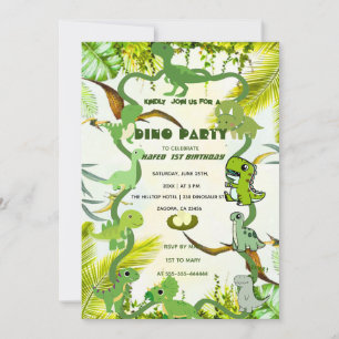 Invitación de cumpleaños de dinosaurio, EDITABLE D