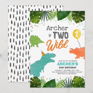 Invitación de cumpleaños de dinosaurio, fiesta de 