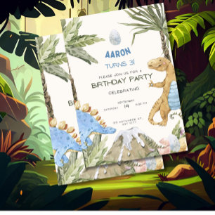 Invitación de cumpleaños de dinosaurio Fiesta de c