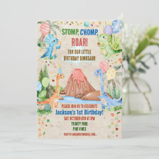 Invitación de Cumpleaños de Dinosaurio Fiesta de D