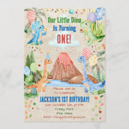 Invitación de Cumpleaños de Dinosaurio Fiesta de D