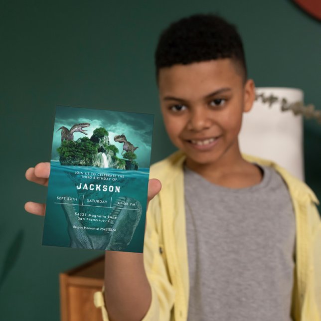 Invitación de cumpleaños de Dinosaurio juguetón (Subido por el creador)