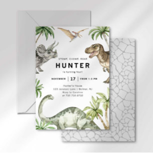Invitación de cumpleaños de dinosaurio jurásico
