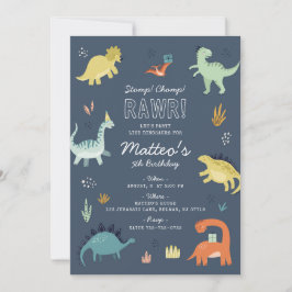 Invitación de cumpleaños de dinosaurio lindo