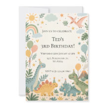 Invitación de Cumpleaños de Dinosaurio | Niños Edi