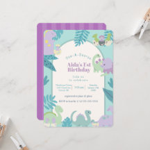 invitación de cumpleaños de dinosaurio One-A-Sauru
