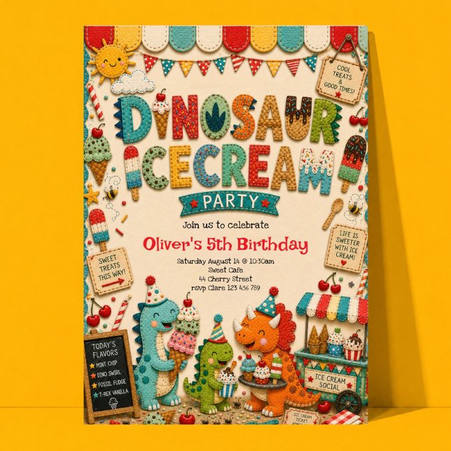 Invitación de cumpleaños de dinosaurio para fiesta (Subido por el creador)