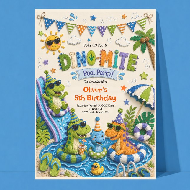 Invitación de cumpleaños de dinosaurio para fiesta (Subido por el creador)