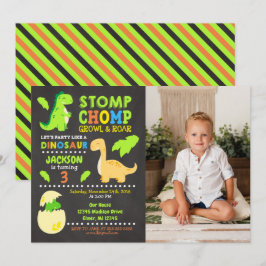 Invitación de cumpleaños de dinosaurio para niño