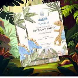 Invitación de cumpleaños de dinosaurios niños Fies