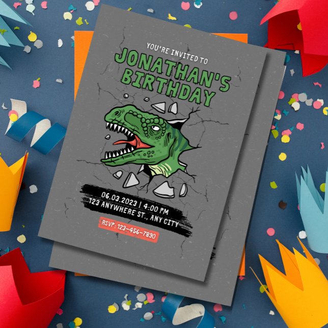 Invitación de cumpleaños de dinosaurios niños Fies (Subido por el creador)
