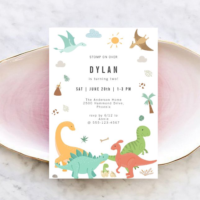 Invitación de cumpleaños de dinosaurios para niños (Subido por el creador)