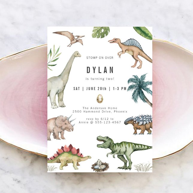 Invitación de cumpleaños de dinosaurios para niños (Subido por el creador)